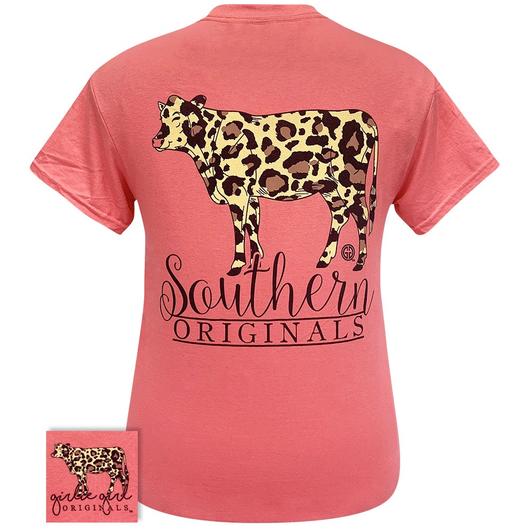 Girlie Girl Originals Leopard Print Cow Coral Silk