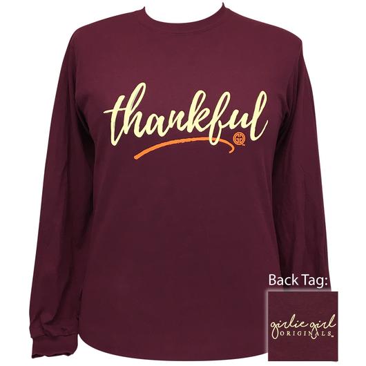 Girlie Girl Originals Thankful Maroon LS