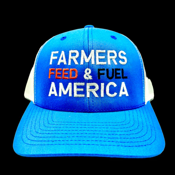 Bella Cotton Farmers Feed And Fuel Blue/White Hat