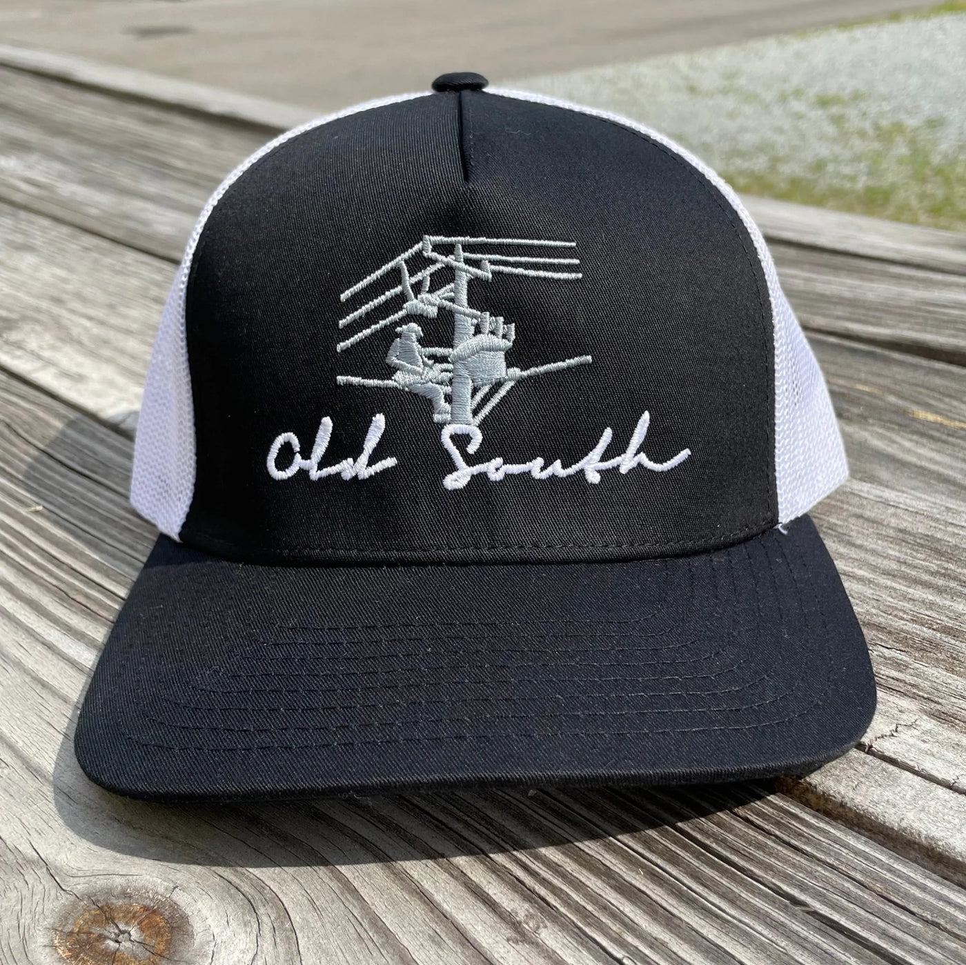 Old South Apparel Lineman Trucker Hat Black/White