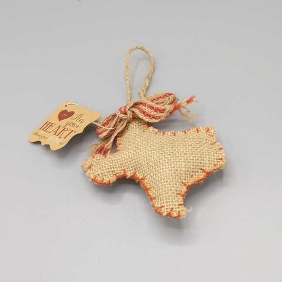 Texas Burlap Ornament