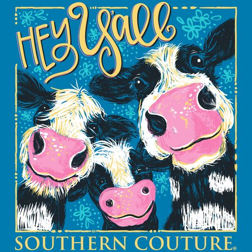 Southern Couture Hey Y'all Cows Sapphire SS