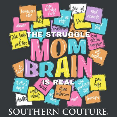 Southern Couture Mom Brain Dark Heather SS