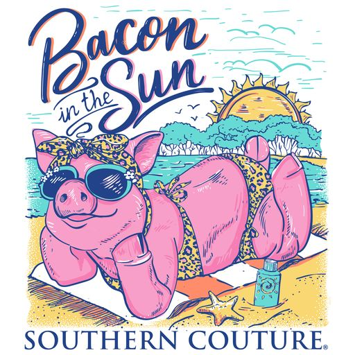 Southern Couture Bacon In The Sun White SS