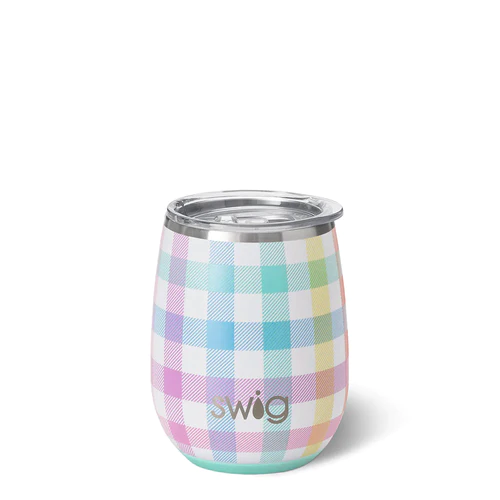 Swig Life Pretty In Plaid Stemless Wine Cup (14 oz)