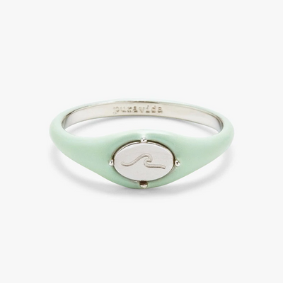 Pura Vida Wave Enamel Decal Ring Light Blue